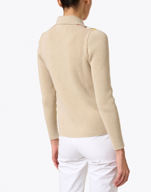 Back image - Rani Arabella - Melon Firenze Print Cashmere Silk Sweater Jacket