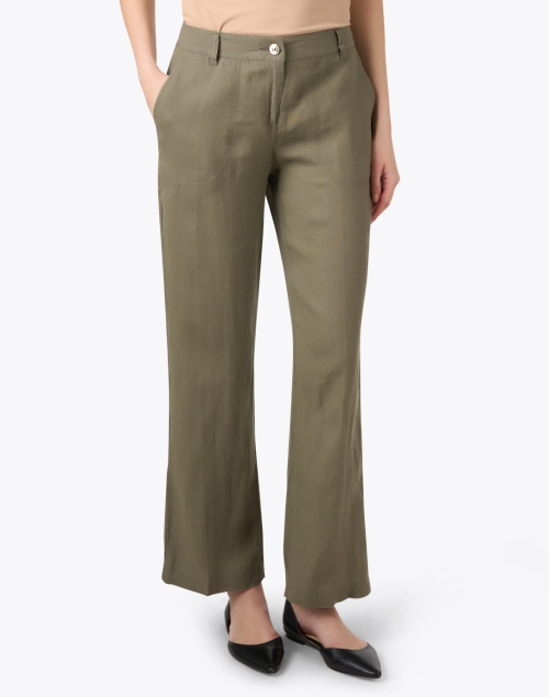 Front image - MAC Jeans - Nora Green Linen Pant
