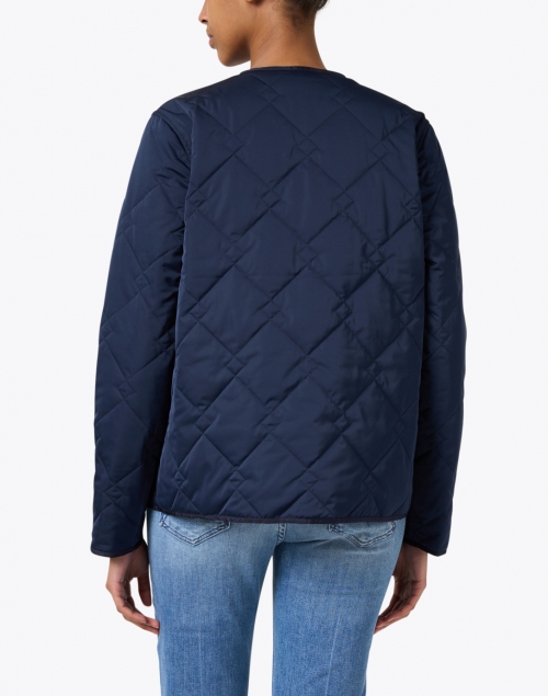 Back image - Jane Post - Navy and Camel Reversible Quilted Jacket