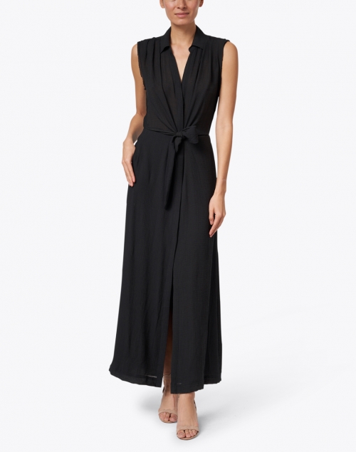 Front image - Brochu Walker - Madsen Black Crinkle Gauze Dress