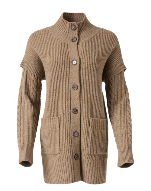 Product image - Repeat Cashmere - Taupe Merino Wool Cardigan