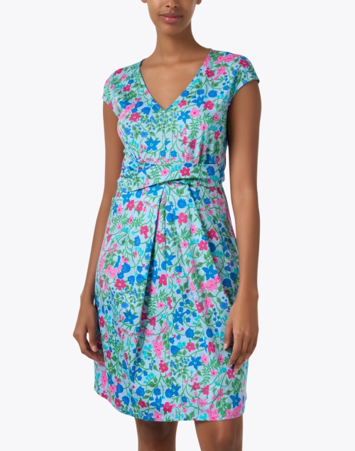 Front image - Weekend Max Mara - Vicino Blue Multi Floral Cotton Dress