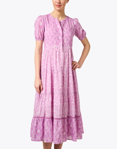 Front image - Ro's Garden - Daphne Purple Print Dress