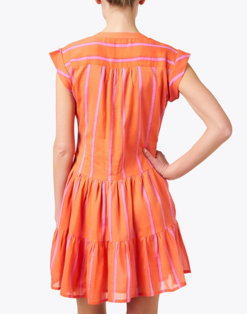 Back image - Oliphant - Orange and Lilac Stripe Dress