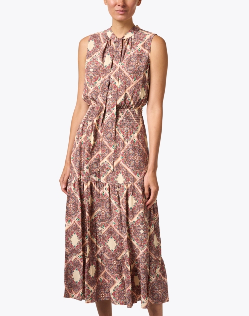 Front image - Shoshanna - Jillian Brown Multi Print Maxi Dress