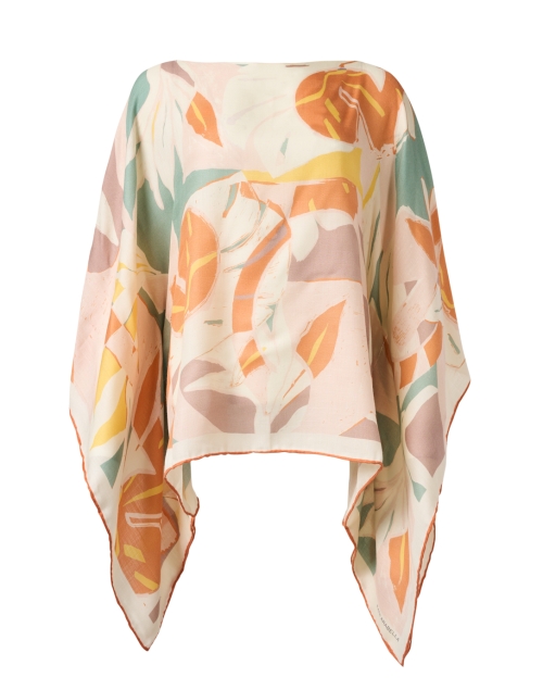 Product image - Rani Arabella - Peach Multi Print Cashmere Silk Poncho