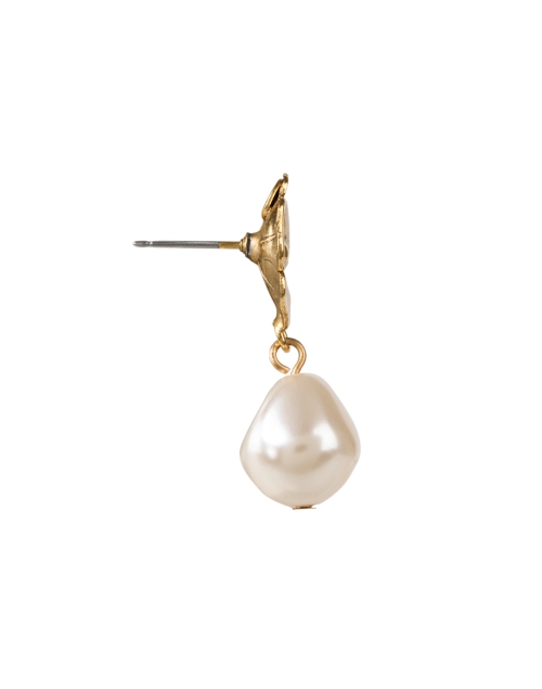 Back image - Jennifer Behr - Luiza Gold and Pearl Drop Earrings