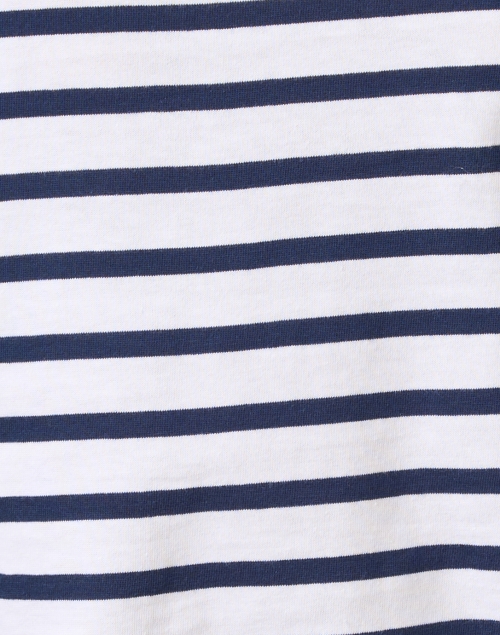 Fabric image - Saint James - Hoedic Navy Stripe V-neck Tee