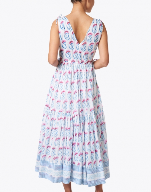 Back image - Oliphant - Poppy Blue Print Maxi Dress