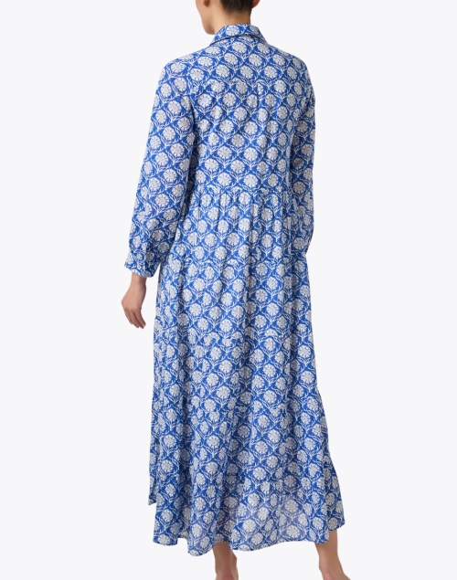Back image - Ro's Garden - Jinette Blue Floral Print Maxi Dress