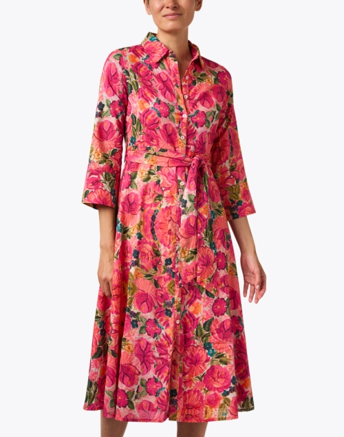Front image - Ro's Garden - Gladys Pink Floral Print Dress