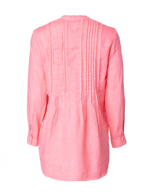 Back image - 120% Lino - Hibiscus Pink Linen Pintucked Shirt