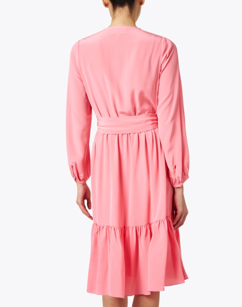 Back image - Soler - Pauline Pink Silk Midi Dress