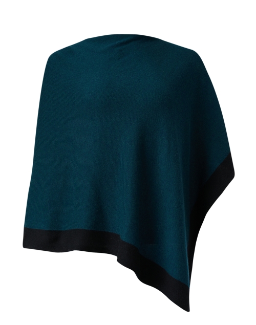 Product image - Kinross - Green and Black Trim Cashmere Poncho