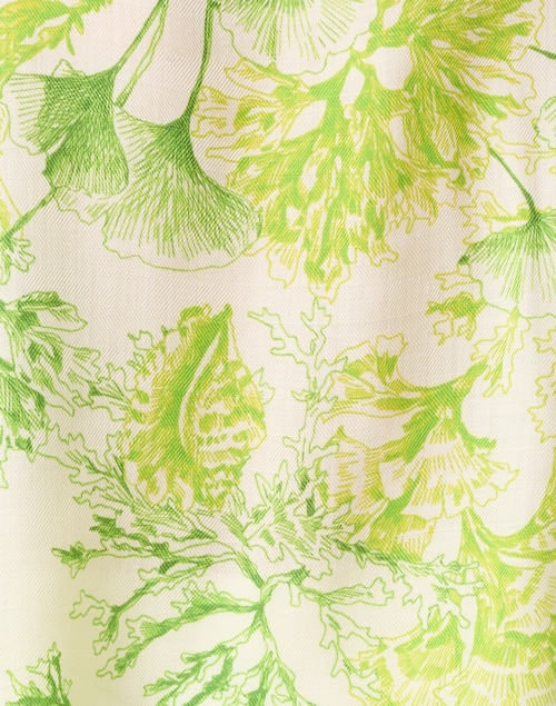 Fabric image - Rani Arabella - Lime Coral Print Cashmere Silk Poncho