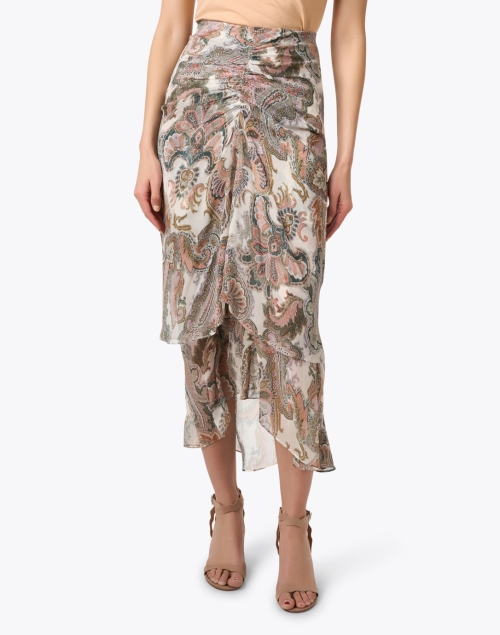 Front image - Veronica Beard - Sira Multi Print Silk Skirt