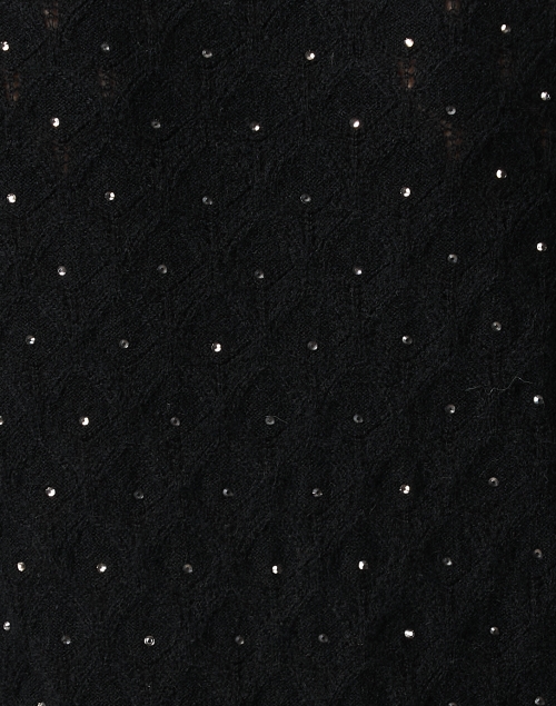 Fabric image - White + Warren - Black Cashmere Embellished Sweater