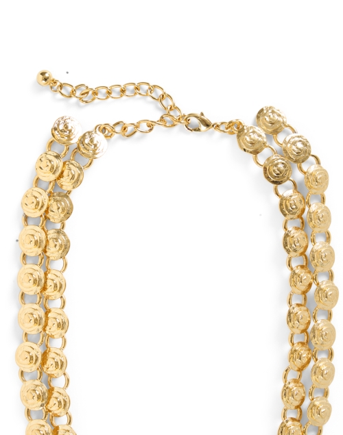 Back image - Kenneth Jay Lane - Gold Swirl Two Strand Necklace