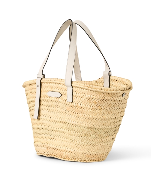 Front image - Poolside - Essaouria White Woven Palm Tote Bag