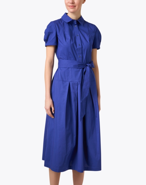 Front image - Shoshanna - Melanie Blue Shirt Dress