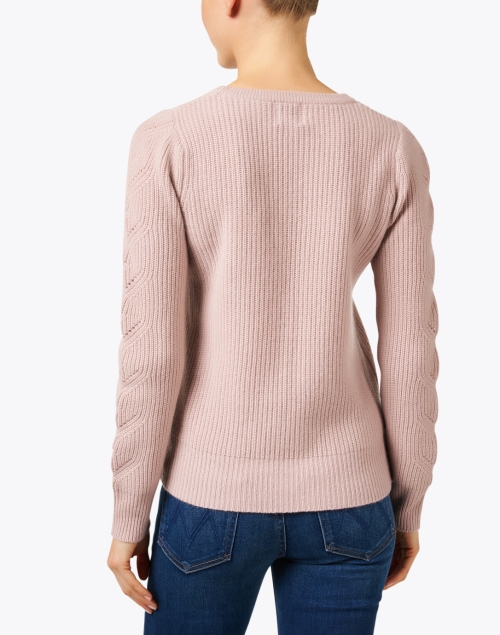 Back image - Madeleine Thompson - Hawkes Lilac Pointelle Sleeve Sweater
