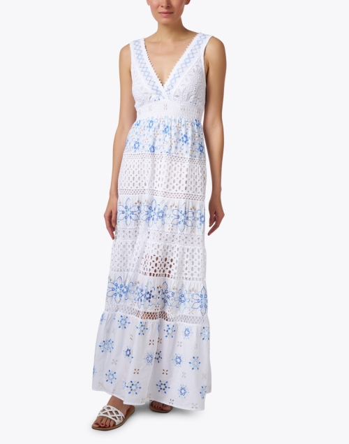Front image - Temptation Positano - Appia White Embroidered Cotton Dress