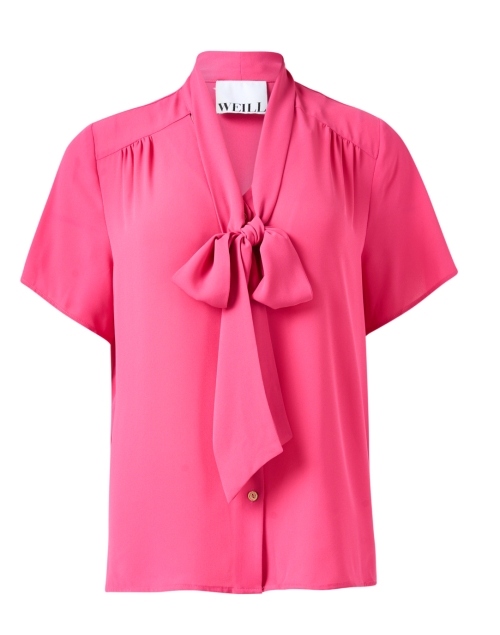 Product image - Weill - Mona Pink Tie Neck Blouse