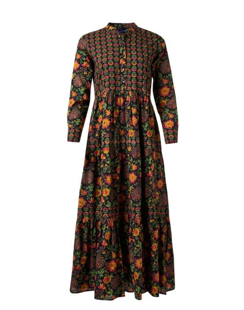 Diwali Black Multi Block Print Dress | Ro's Garden