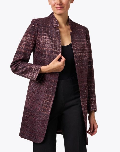 Front image - Helene Berman - Purple and Gold Metallic Tweed Jacket