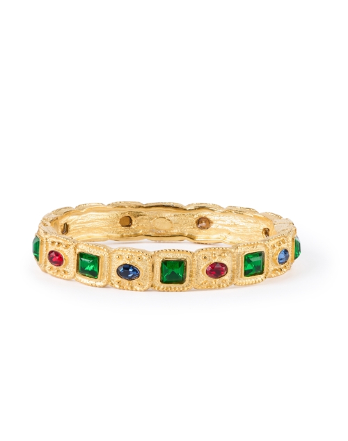 Product image - Kenneth Jay Lane - Gold Multi Gemstone Bangle Bracelet
