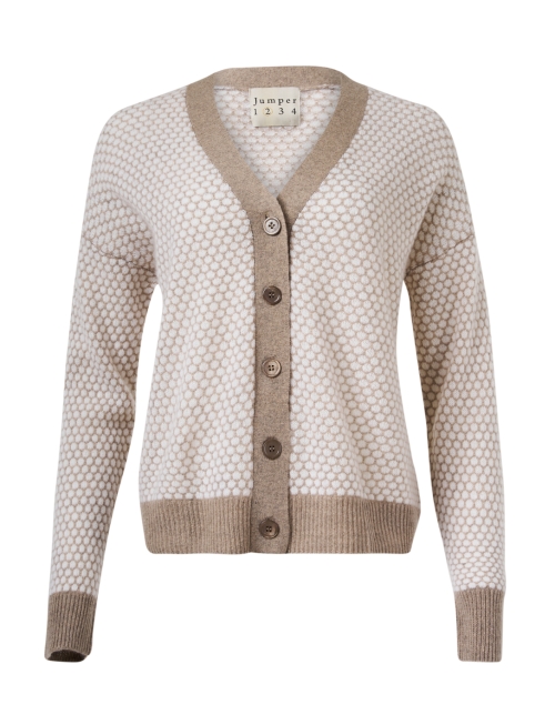 Product image - Jumper 1234 - Honeycomb Brown and Cream Cashmere Cardigan