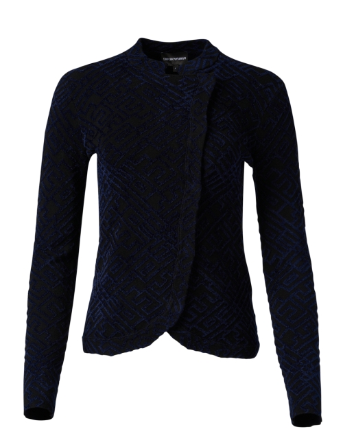 Product image - Emporio Armani - Black Jacquard Asymmetrical Jacket
