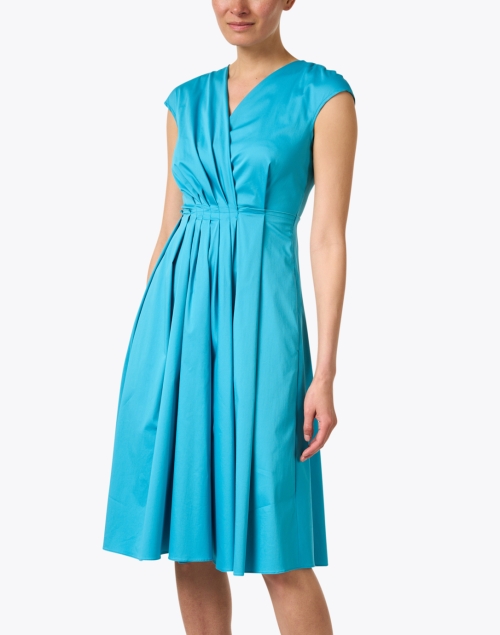 Front image - Weekend Max Mara - Vertice Blue Cap Sleeve Dress