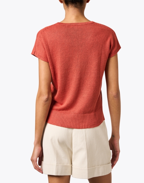 Back image - Kinross - Terracotta Orange Linen Shirt