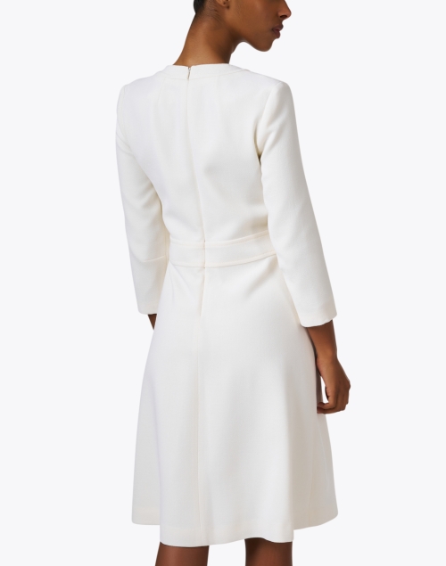 Back image - Jane - Suki White Wool Crepe Dress