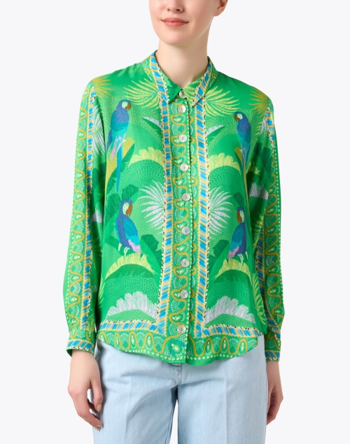 Front image - Farm Rio - Tropical Scarf Print Shirt