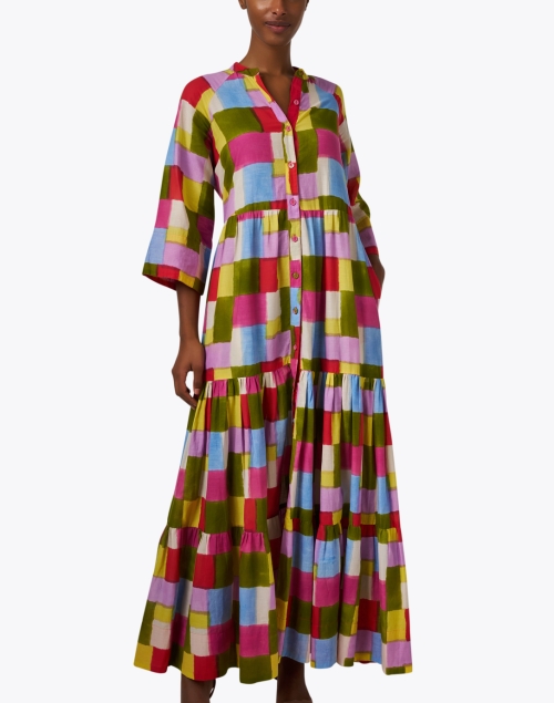 Front image - Lisa Corti - Rambagh Multi Print Cotton Dress