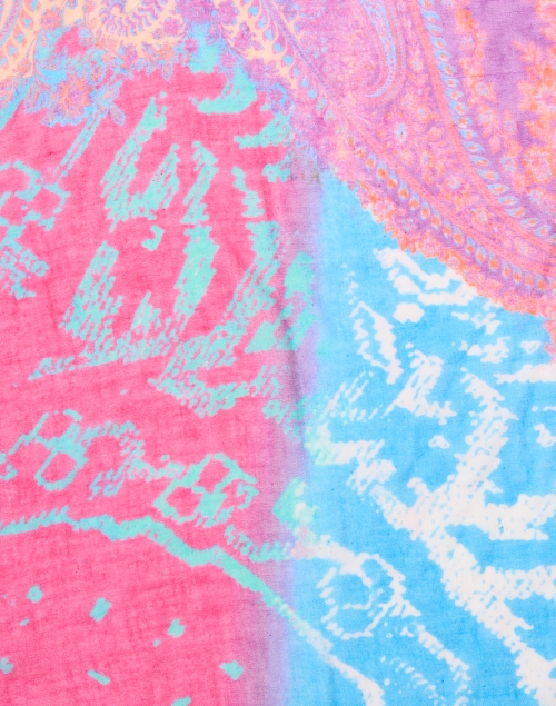 Fabric image - Pashma - Pink and Purple Paisley Cashmere Silk Scarf 