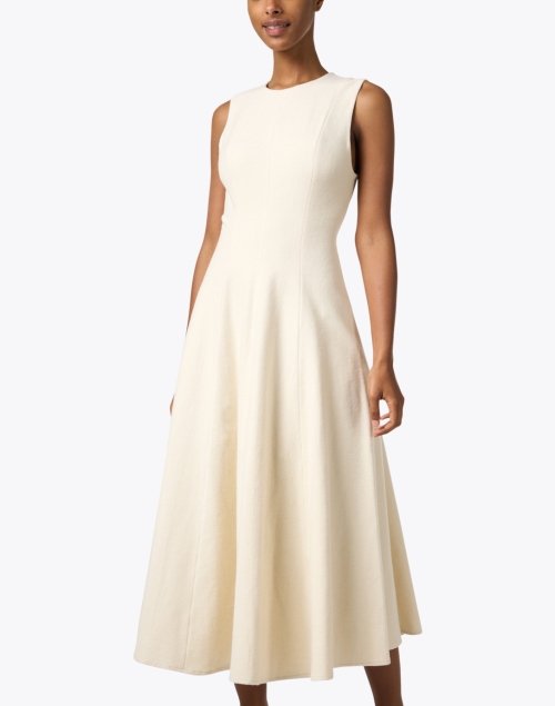 Front image - Vince - Ivory Stretch Cotton Dress