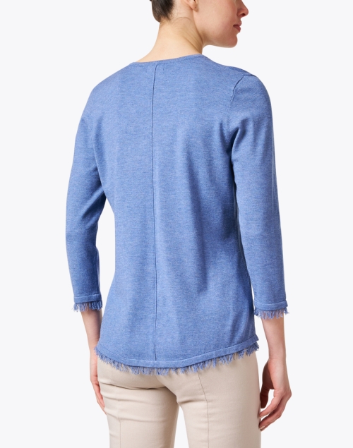 Back image - J'Envie - Blue Fringe Hem Sweater