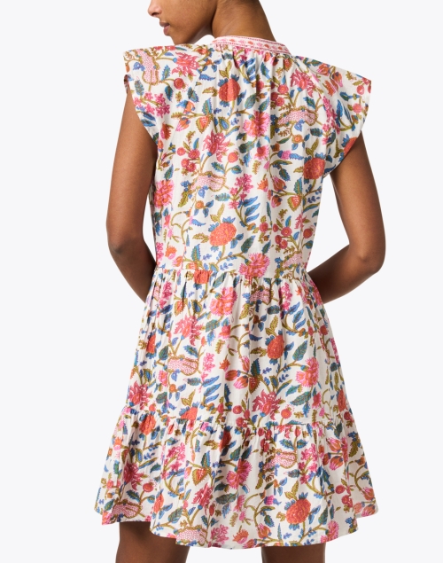 Back image - Pomegranate - White Multi Print Cotton Dress