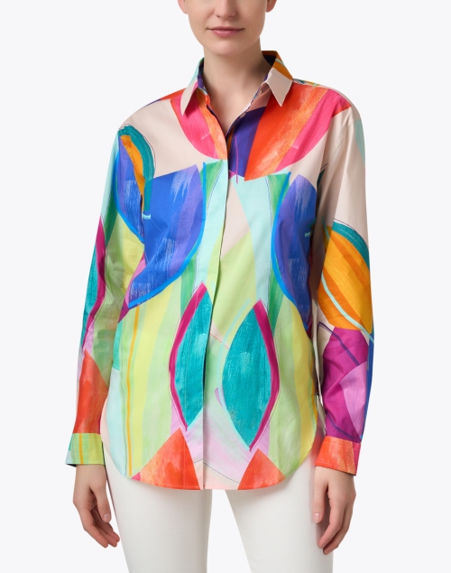 Front image - Hinson Wu - Halsey Multi Abstract Print Shirt