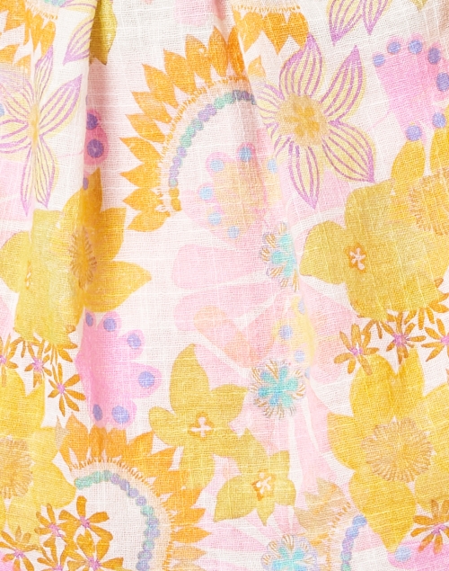 Fabric image - Soler - Raquel Yellow and Pink Print Cotton Top