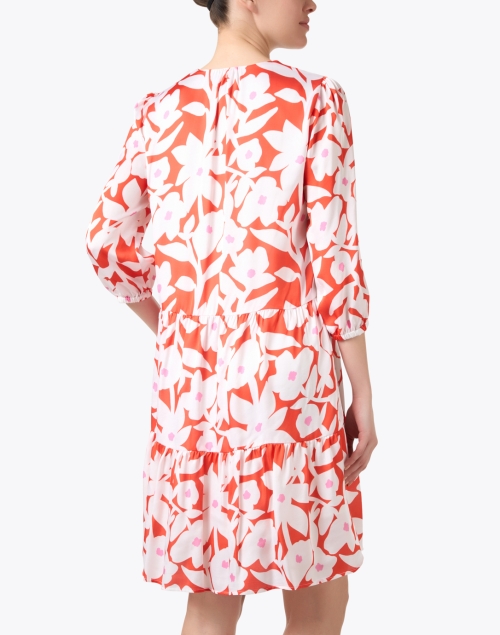 Back image - Marc Cain - Coral Floral Print Dress