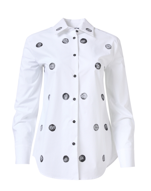 Product image - Piazza Sempione - White and Black Dot Print Cotton Blouse