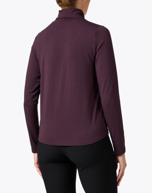 Back image - Eileen Fisher - Burgundy Fine Stretch Jersey Top 