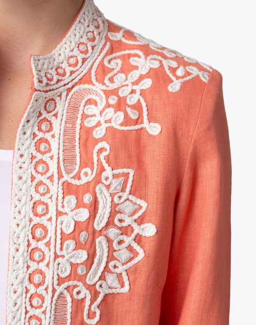 Extra_1 image - Bella Tu - Ceci Coral Embroidered Linen Jacket