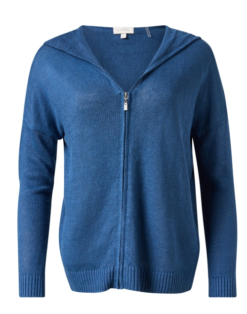 Product image - Kinross - Blue Linen Zip Hoodie Jacket
