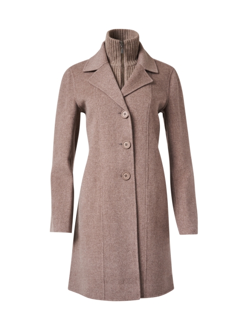 Product image - Kinross - Taupe Wool Cashmere Layered Coat