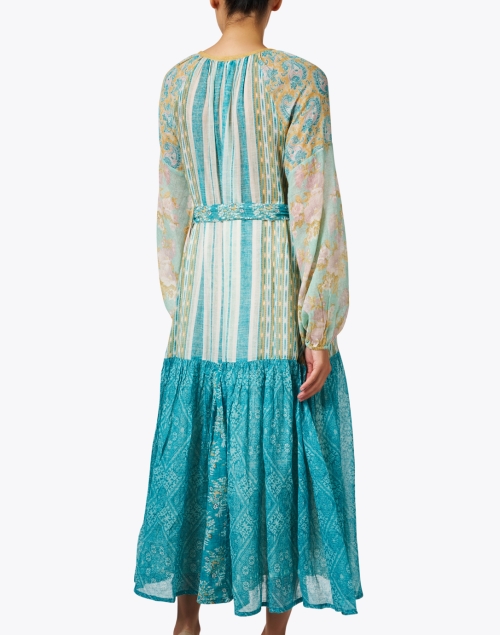 Back image - D'Ascoli - Sahara Blue and Gold Dress